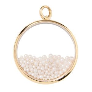 AURELIE BIDERMANN Large Chivor pendant in yellow gold and pearls